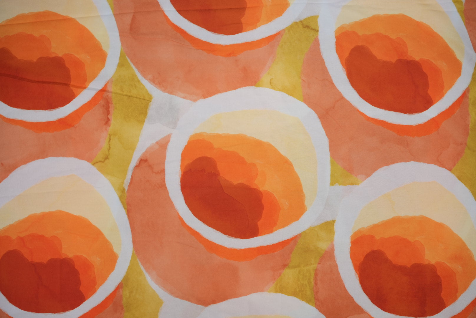 Orange Abstract Digital Printed Rayon