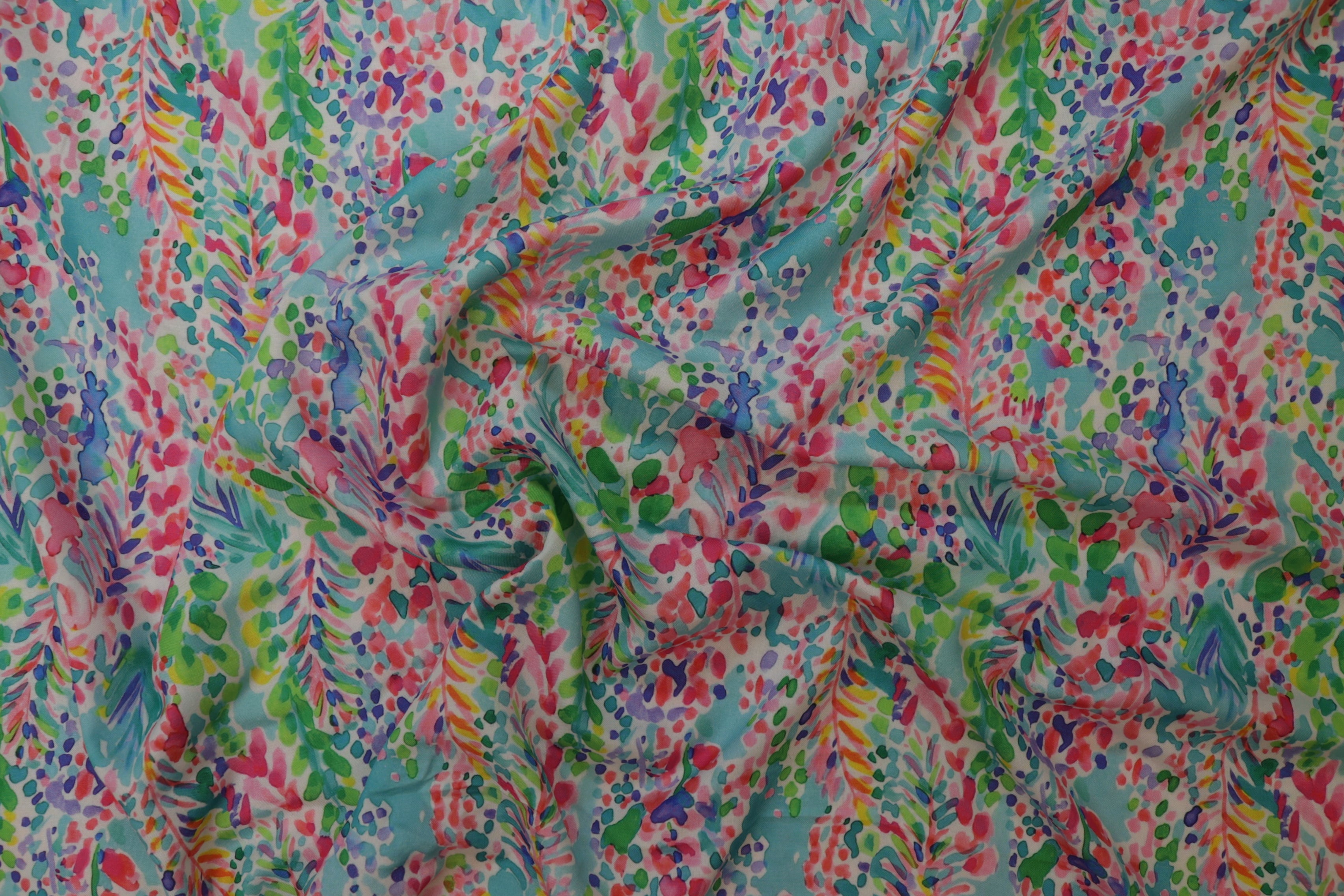 Multi Colour Abstract Digital Printed Rayon