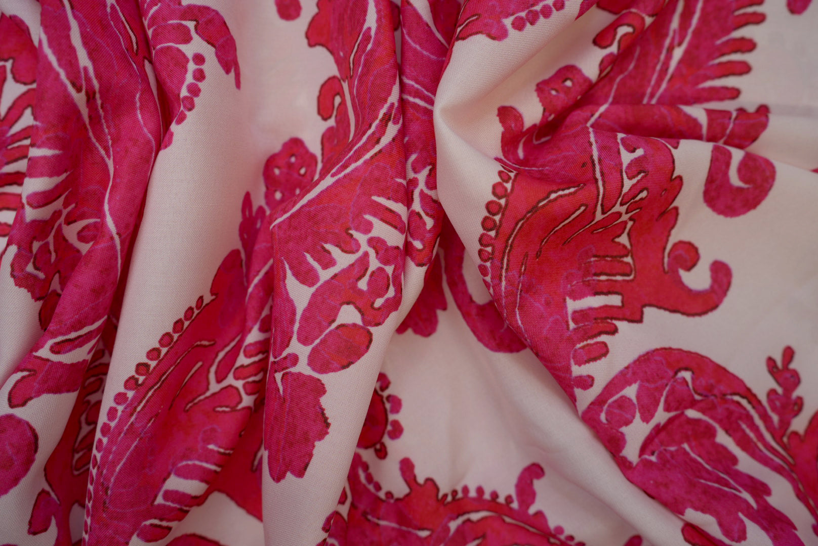 Pink Abstract Pattern Rayon Fabric