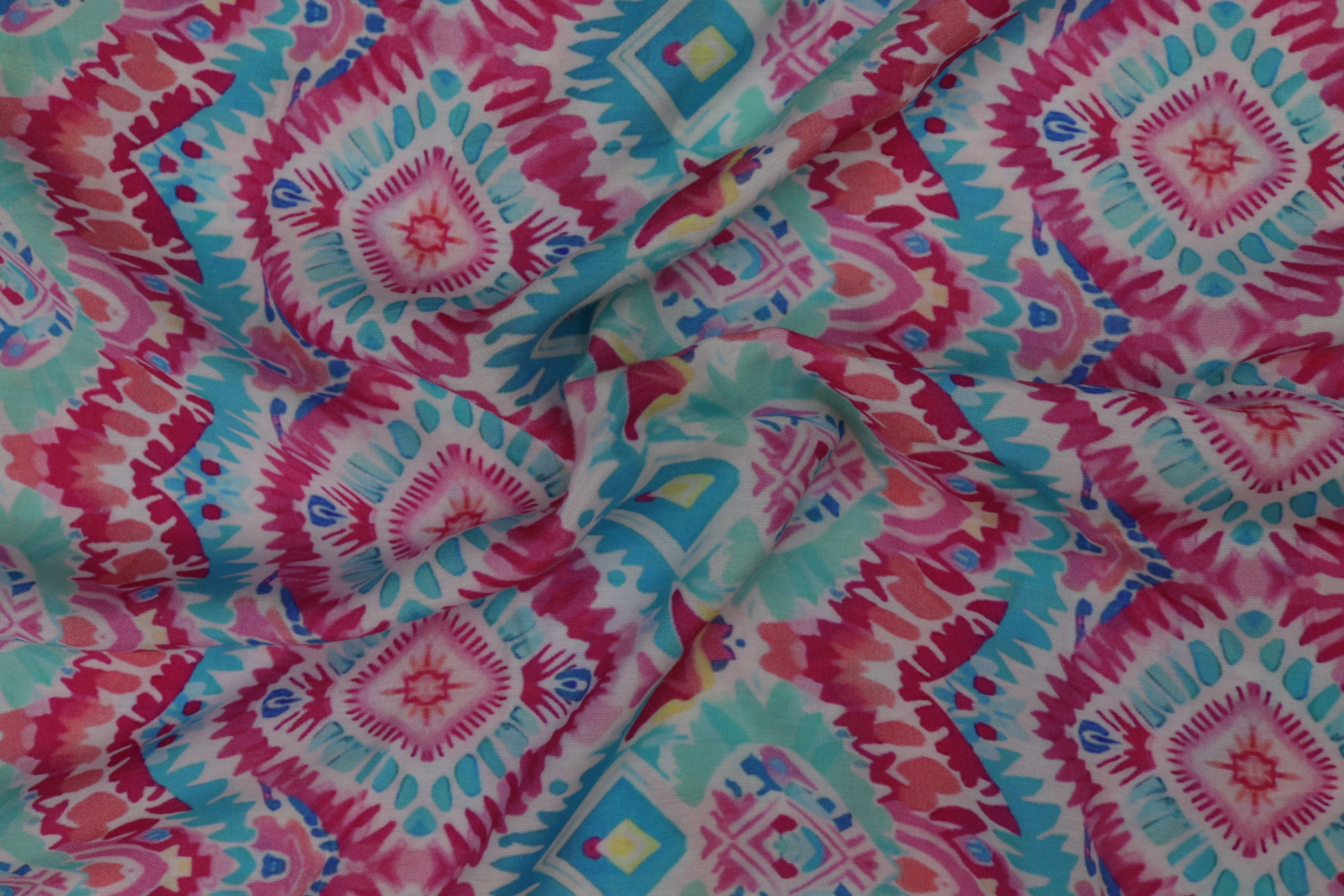 Multi Colour Abstract Digital Printed Muslin