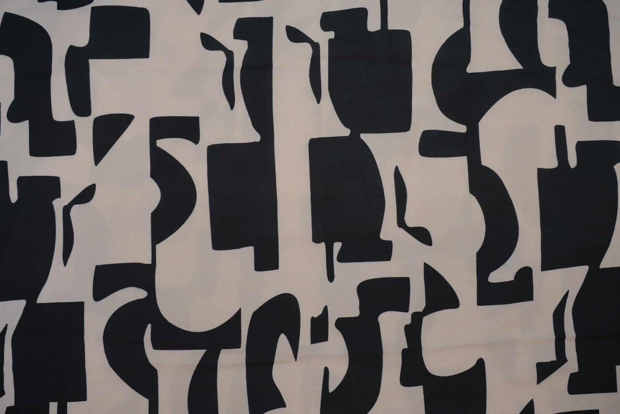 Black And White Abstract Digital Printed Rayon