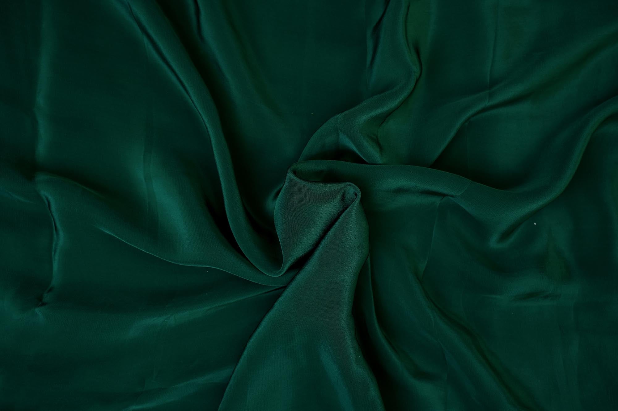 Bottle Green crepe fabric