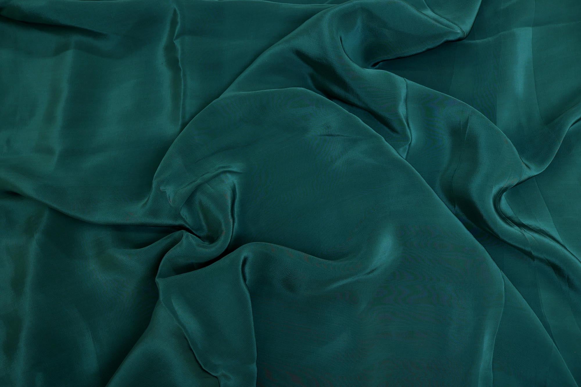 Dark Teal Green crepe fabric