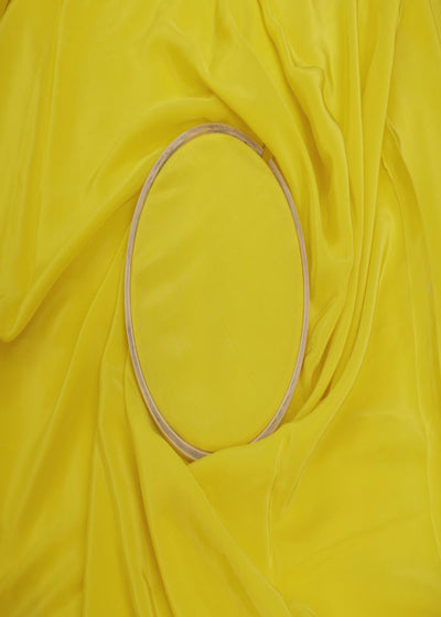 Bright Yellow coloured crepe fabric 9528(20)