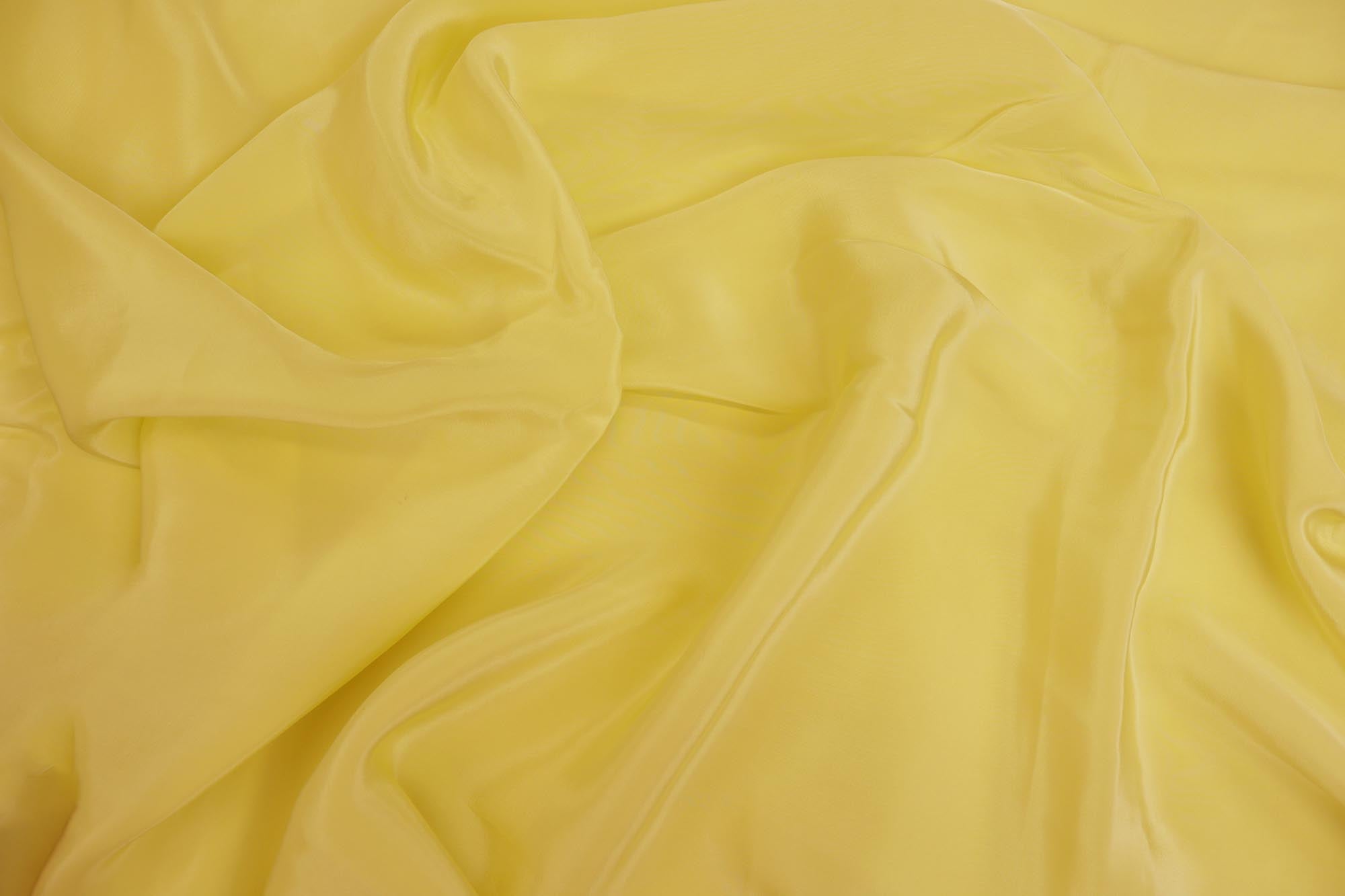 Lemon coloured crepe fabric