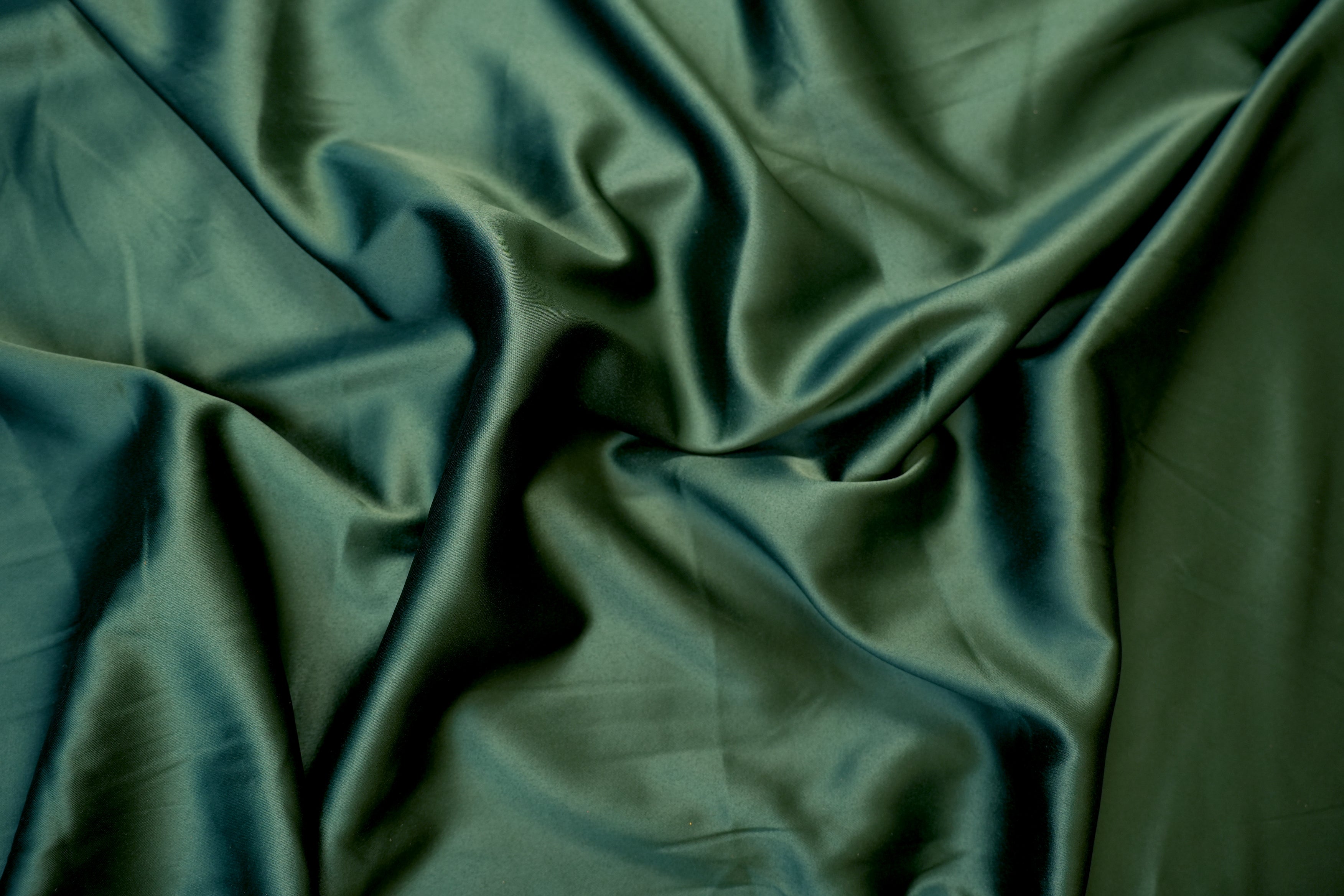 Bottle green colored armani satin