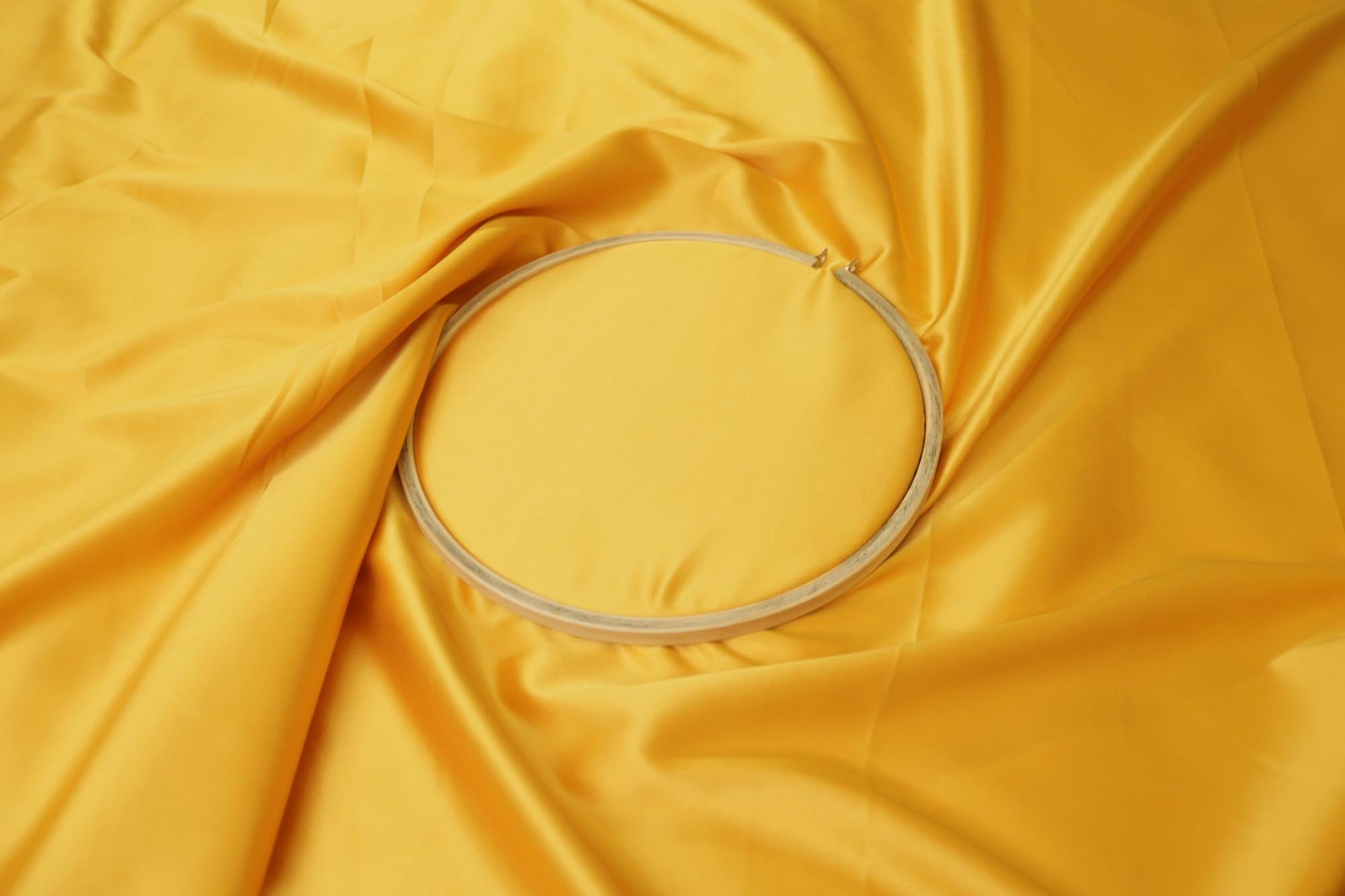 Saffron yellow colored armani satin