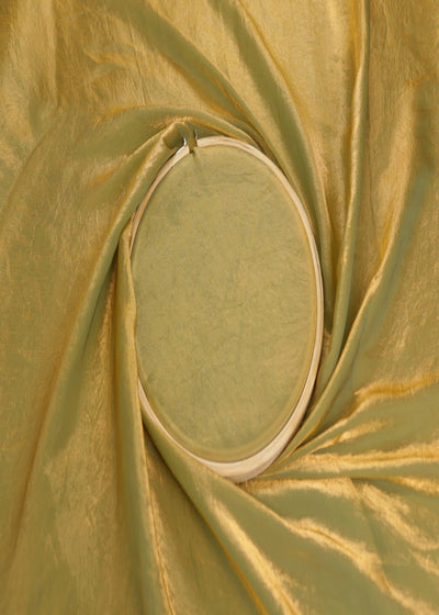 Light Mehendi Green Coloured Diamond Tissue Fabric 9651(5)