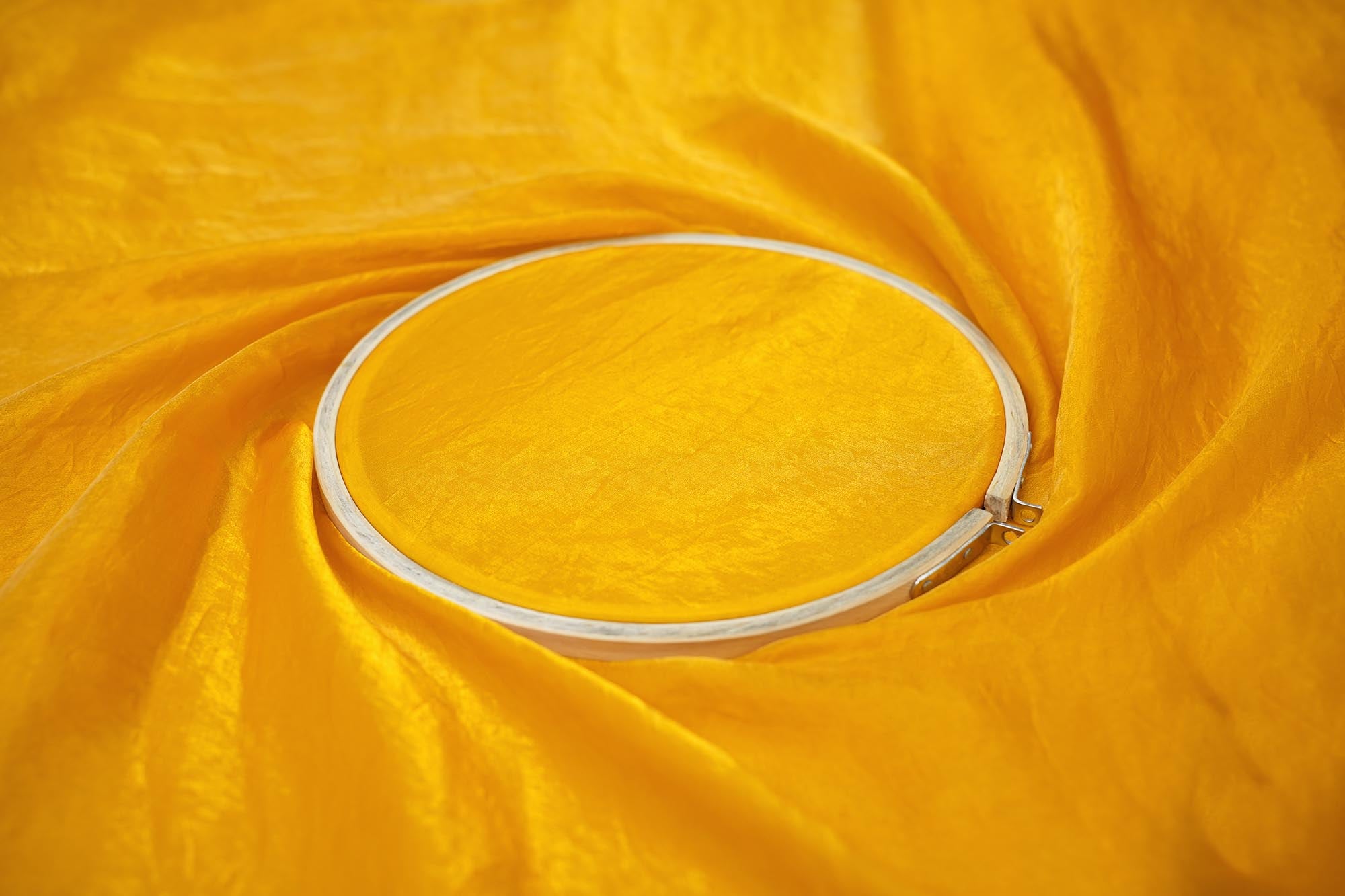 Yellow coloured diamond tissue fabric