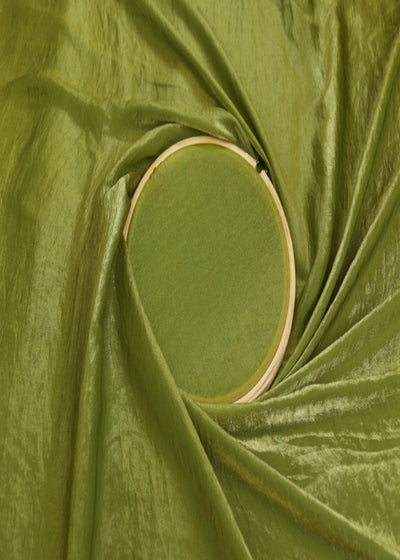 Mehendi green coloured diamond tissue fabric 9651(8)