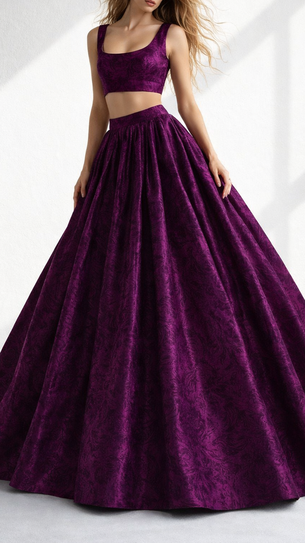 Purple Textured Crushed Velvet Fabric 11797(7)