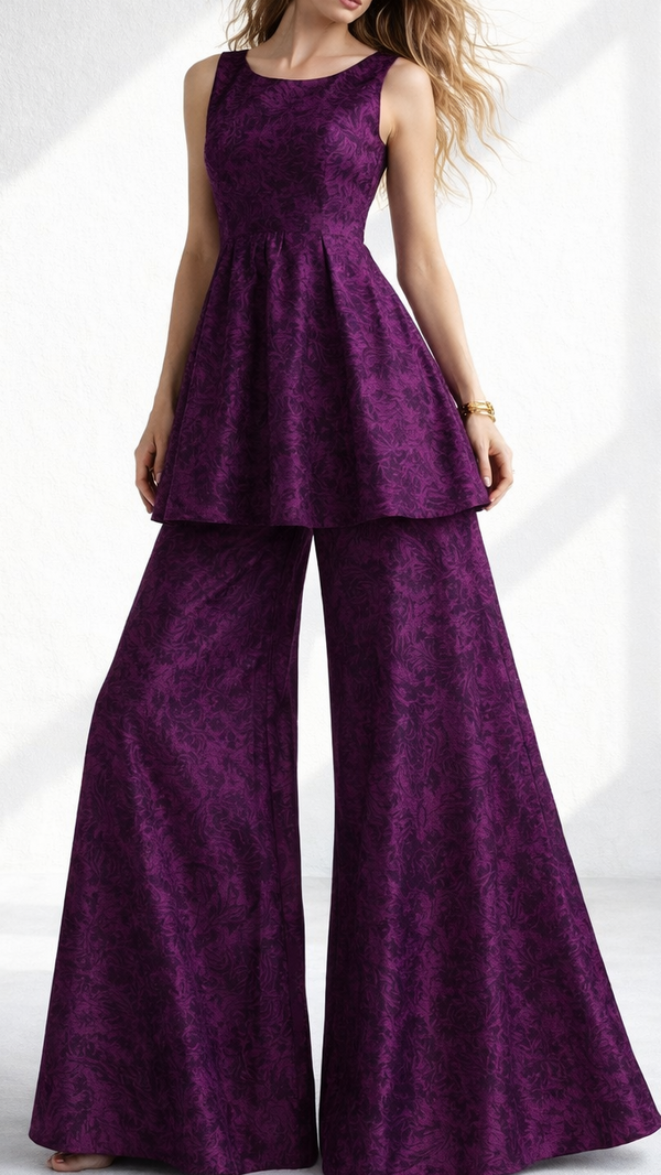 Purple Textured Crushed Velvet Fabric 11797(7)