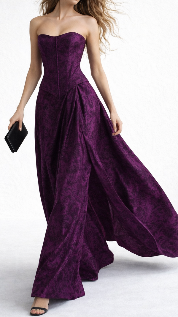 Purple Textured Crushed Velvet Fabric 11797(7)