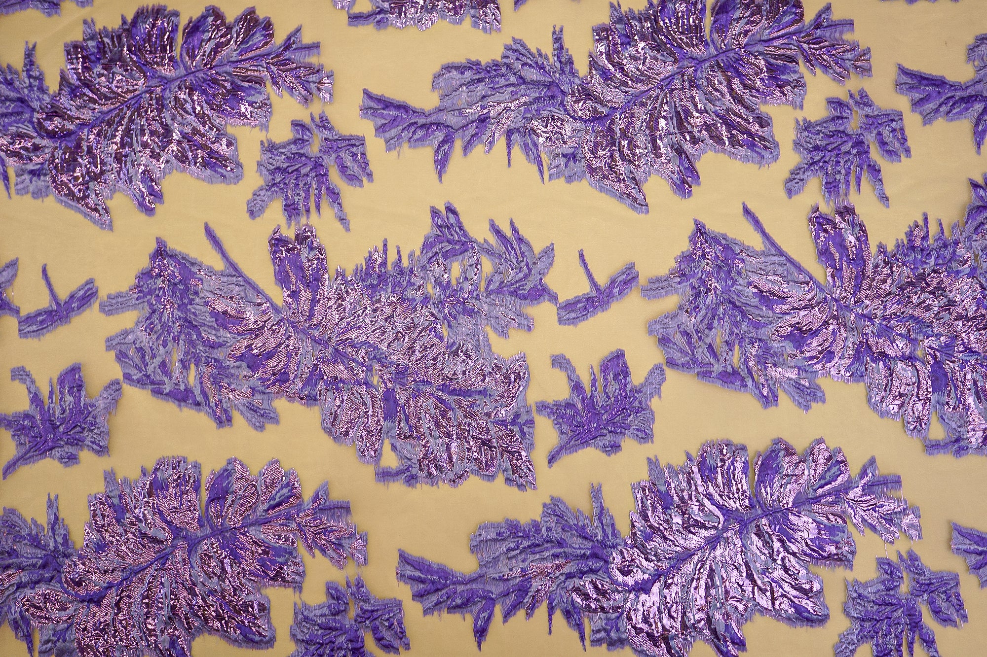 Lavender Nylon Organza Jacquard with Heavy Embossed Design