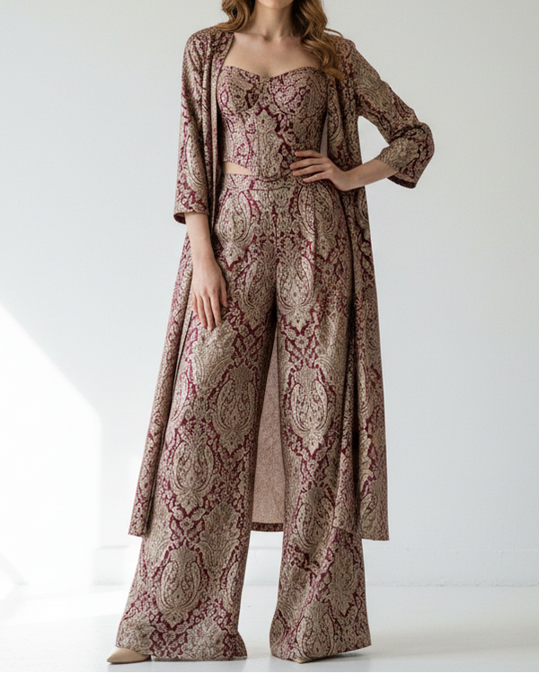Wine Banarasi Brocade Fabric With All Over Golden Zari Handloom 21287