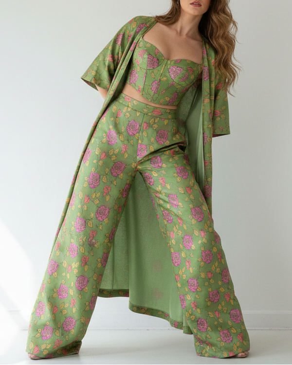 Pista Green Banarasi Brocade Fabric With All Over Thread And Zari Handloom 21471