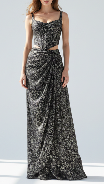 Black Banarasi Brocade Fabric With All Over Zari Handloom 21914
