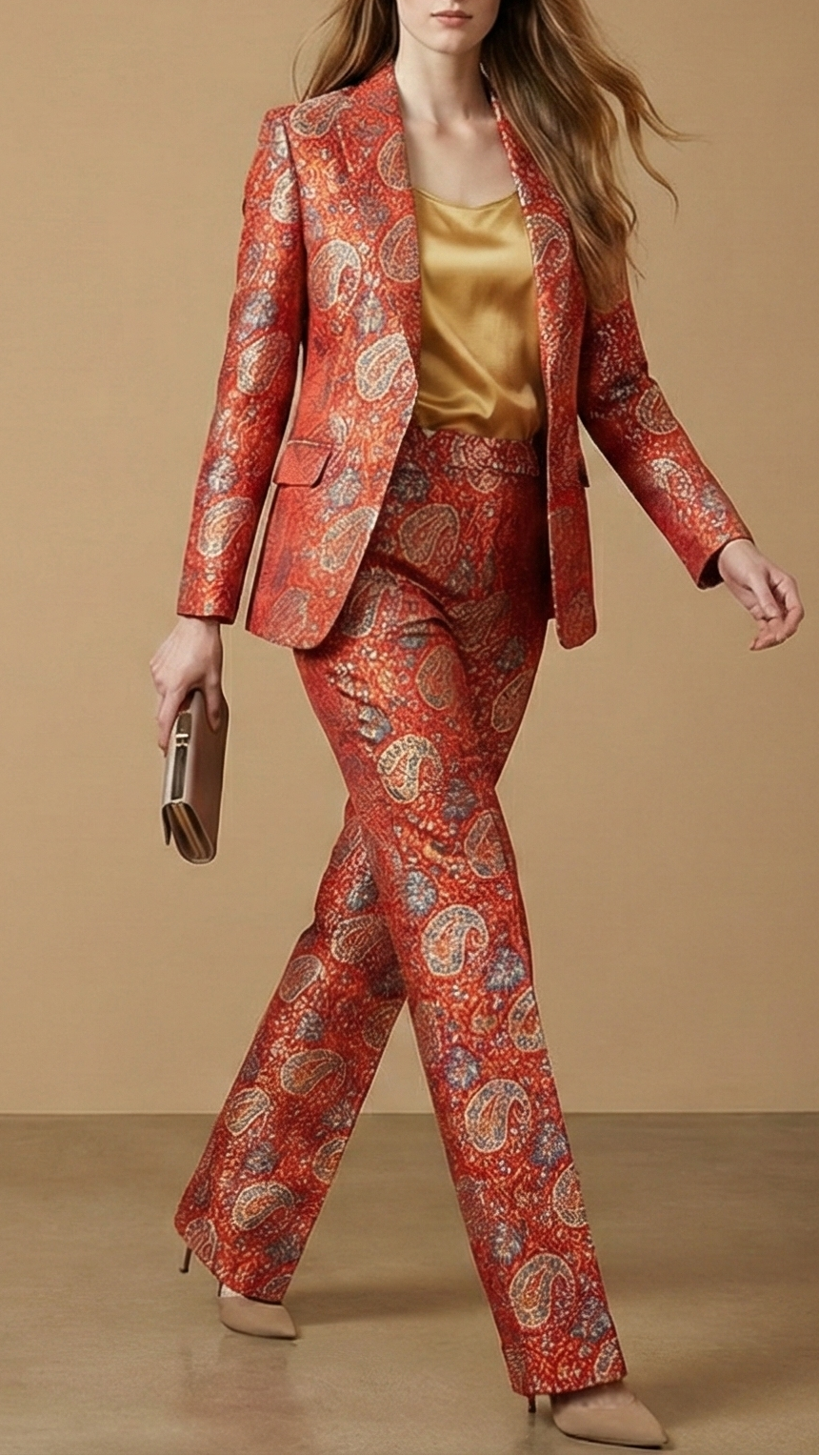 Red Banarasi Brocade Fabric With All Over Thread And Golden Zari Handloom 19274