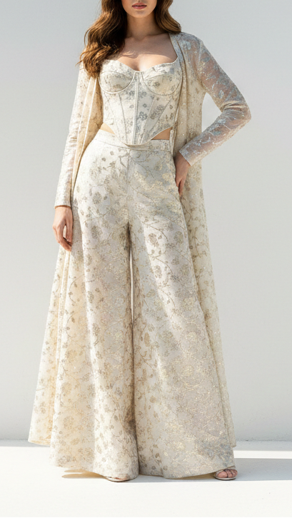 White Dyeable Chanderi Silk Fabric With All Over Dull Gold Zari Handloom 21785