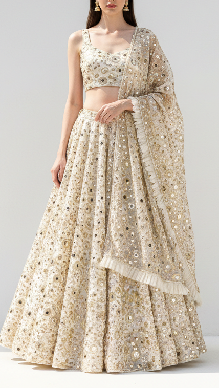 Disha Patani Inspired Edition | White Dyeable Georgette Unstitched Fabric 21484