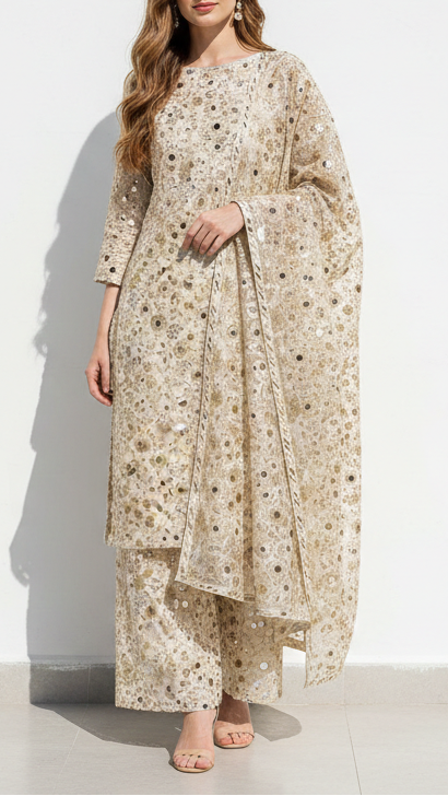 Disha Patani Inspired Edition | White Dyeable Georgette Unstitched Fabric 21484