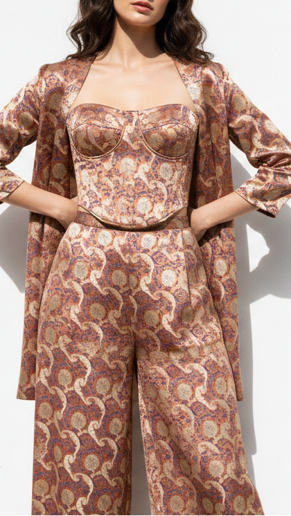 Light Brown Banarasi Brocade Fabric With All Over Thread And Zari Handloom 21278