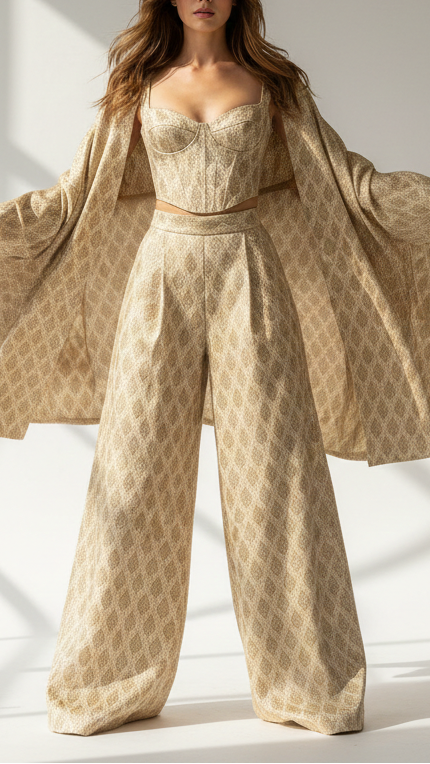 Golden Banarasi Brocade Fabric With All Over Golden Zari Handloom 21643