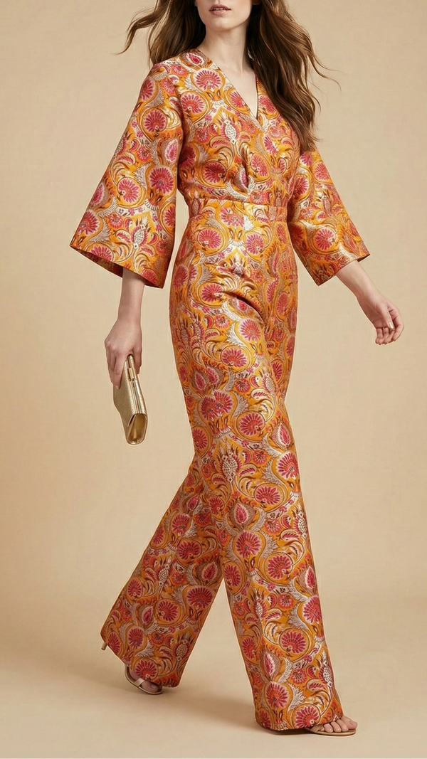 Mustard Pure Banarasi Brocade Fabric With Thread And Zari Handloom 20180