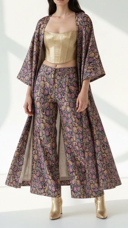 Navy Blue Banarasi Brocade Fabric With All Over Thread And Zari Handloom 20791