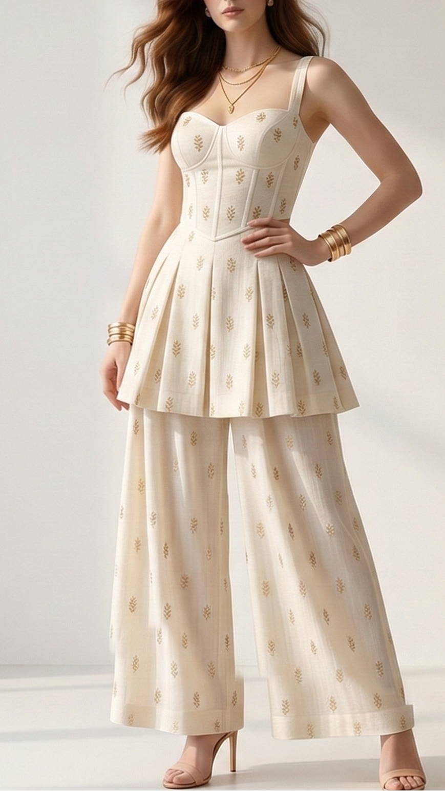 The Noor - White Dyeable Georgette Fabric With All Over Sequins, Beads And Katdana Work | 22184