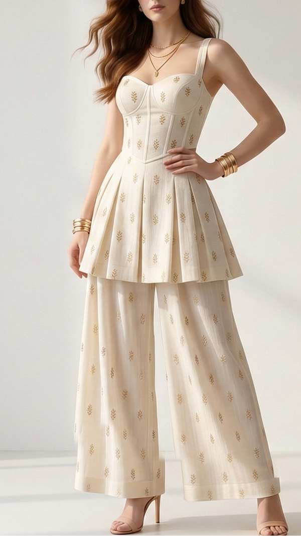 The Noor - White Dyeable Georgette Fabric With All Over Sequins, Beads And Katdana Work | 22184